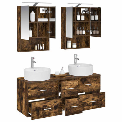 Bathroom Furniture Set 5 pcs Smoked Oak