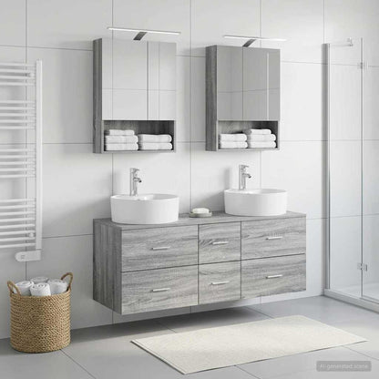 Bathroom Furniture Set 5 pcs Grey Sonoma