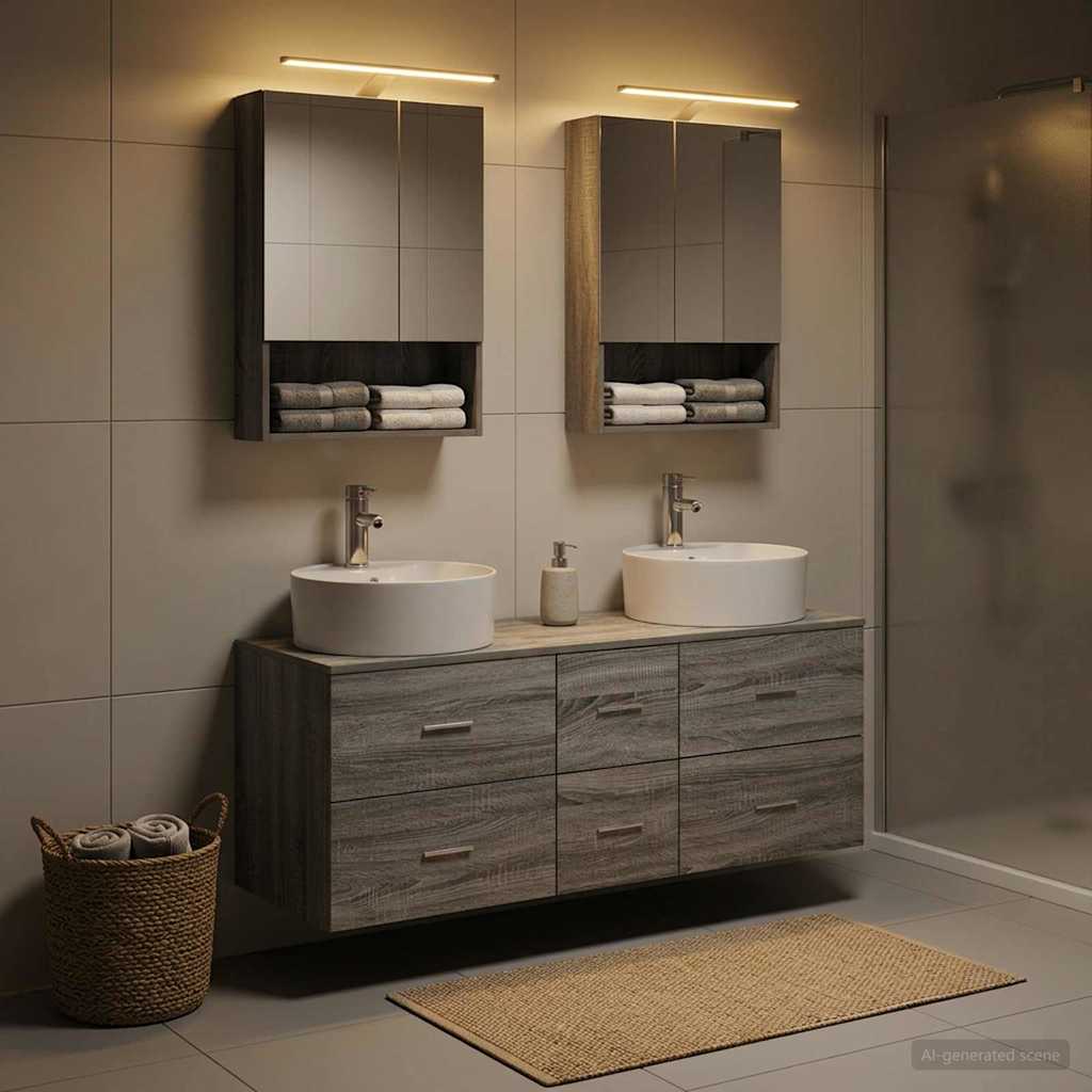 Bathroom Furniture Set 5 pcs Grey Sonoma