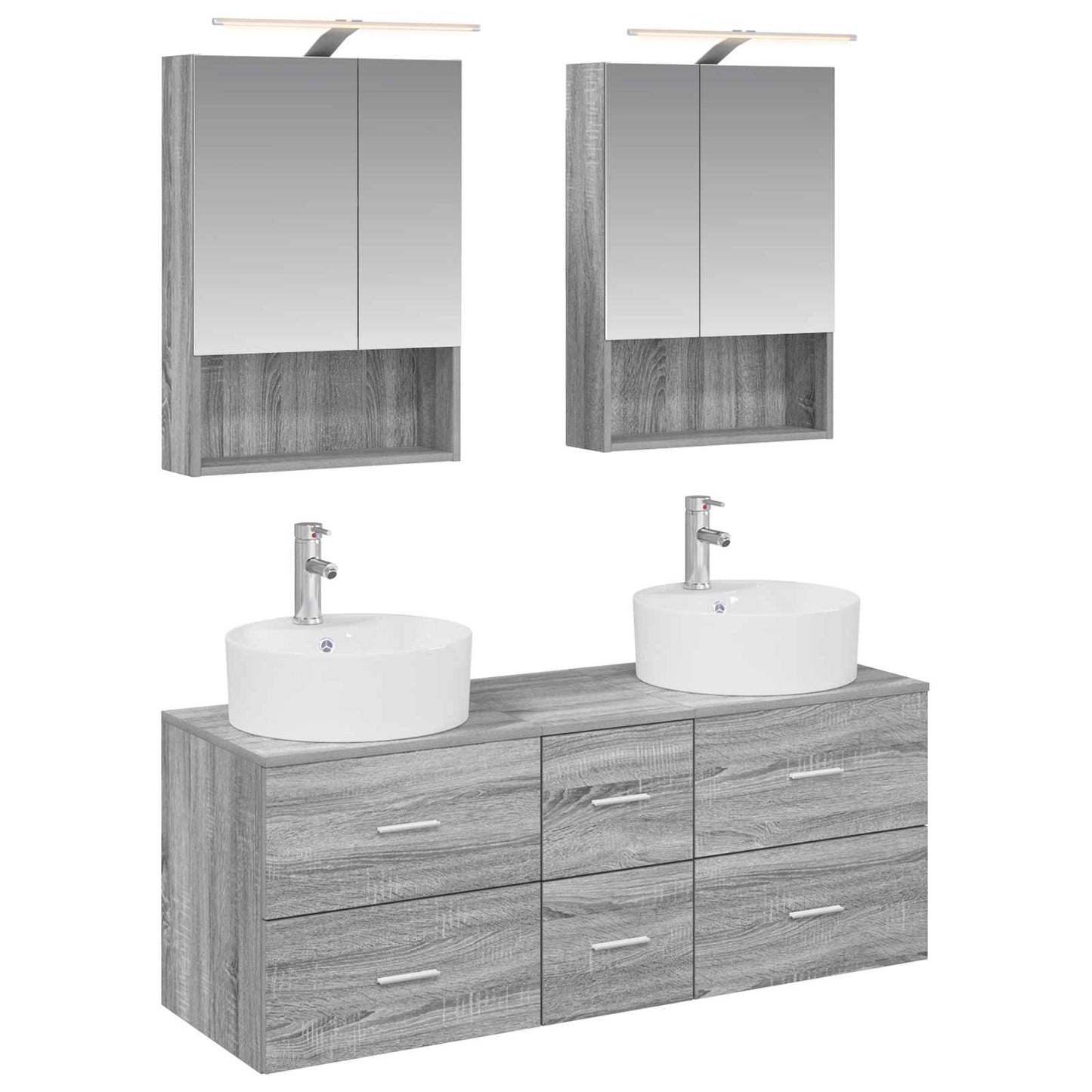 Bathroom Furniture Set 5 pcs Grey Sonoma