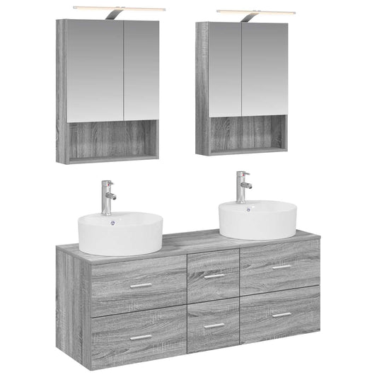 Bathroom Furniture Set 5 pcs Grey Sonoma