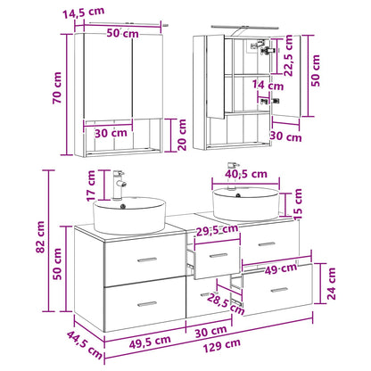 Bathroom Furniture Set 5 pcs Grey Sonoma