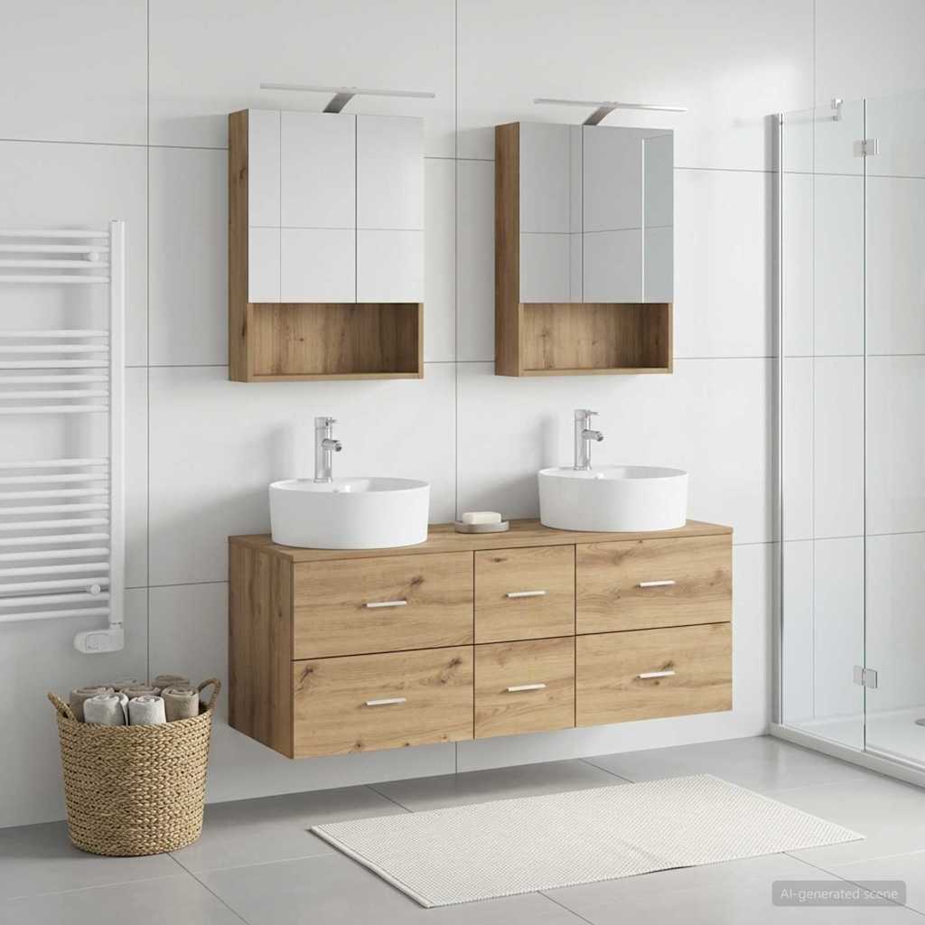 Bathroom Furniture Set 5 pcs Artisan Oak