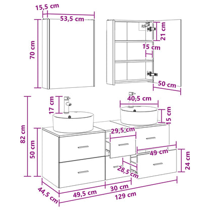 Bathroom Furniture Set 5 pcs Concrete Grey