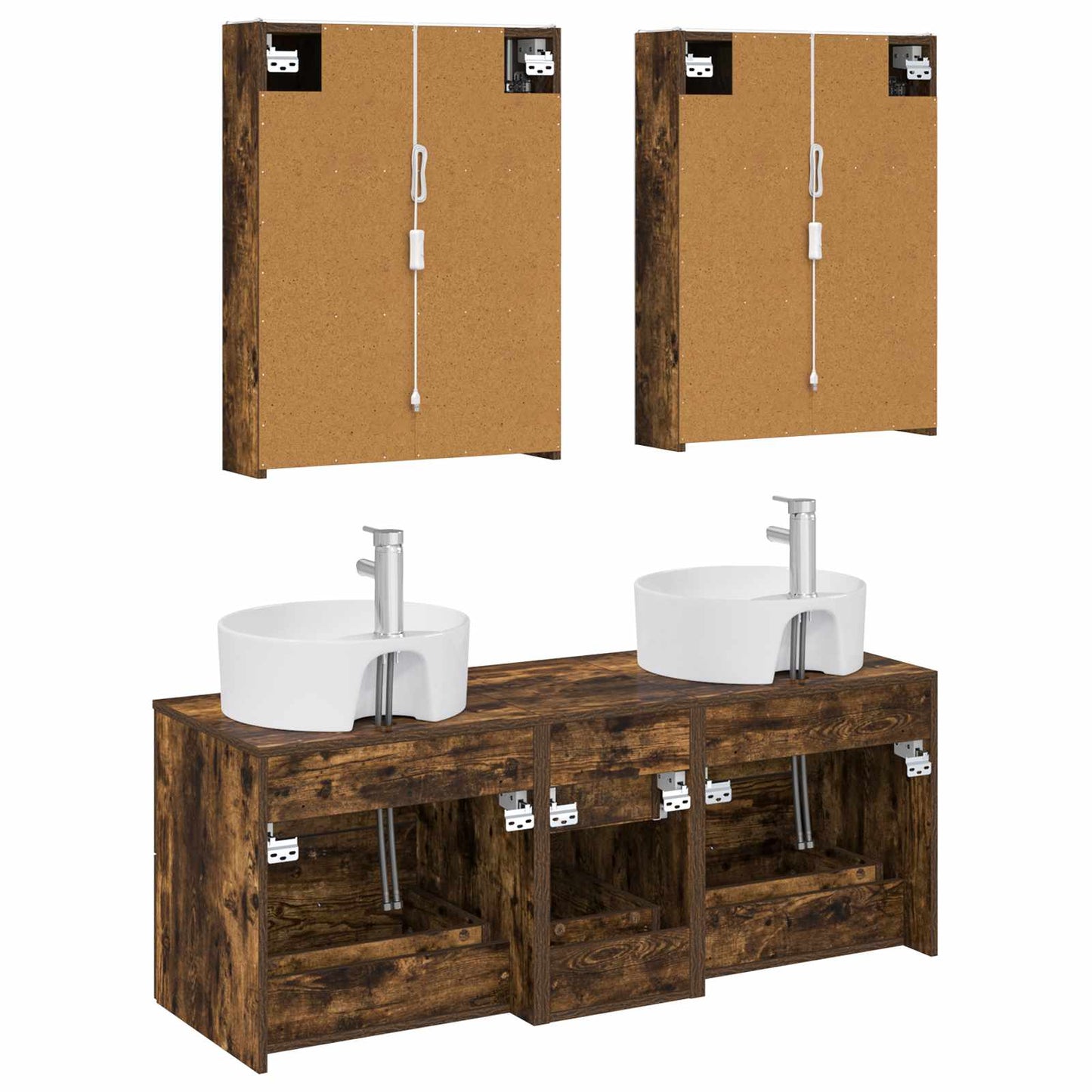 Bathroom Furniture Set 5 pcs Smoked Oak