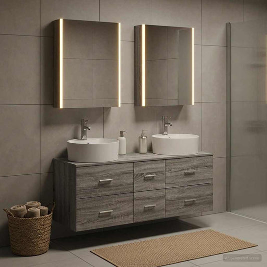 Bathroom Furniture Set 5 pcs Grey Sonoma