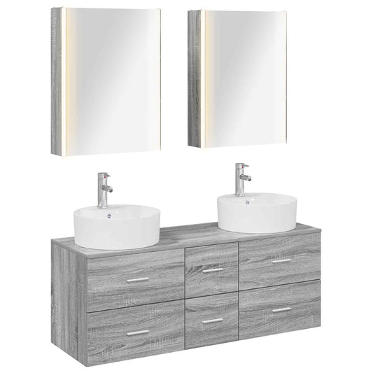 Bathroom Furniture Set 5 pcs Grey Sonoma
