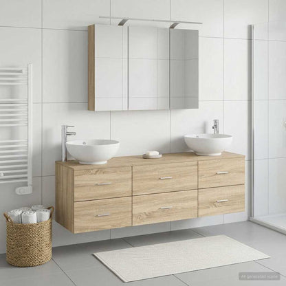 Bathroom Furniture Set 4 pcs Sonoma Oak