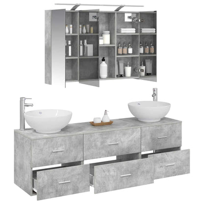 Bathroom Furniture Set 4 pcs Concrete Grey