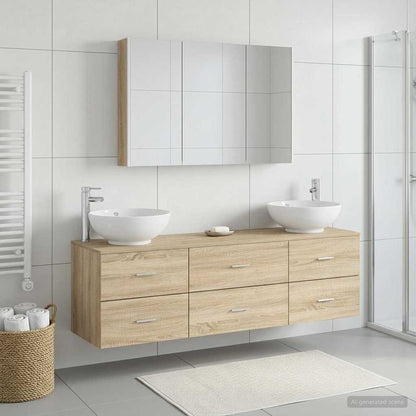 Bathroom Furniture Set 4 pcs Sonoma Oak