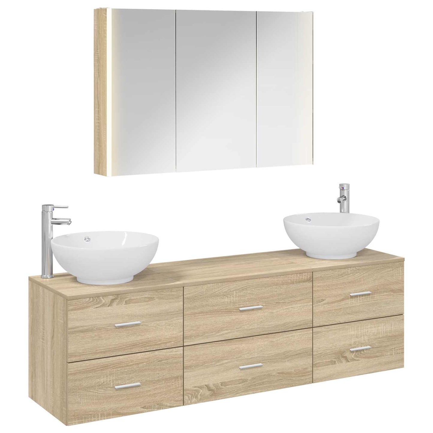 Bathroom Furniture Set 4 pcs Sonoma Oak