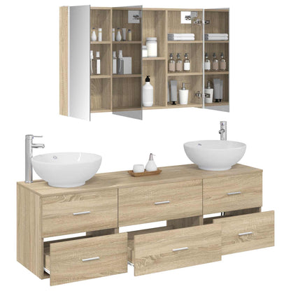 Bathroom Furniture Set 4 pcs Sonoma Oak