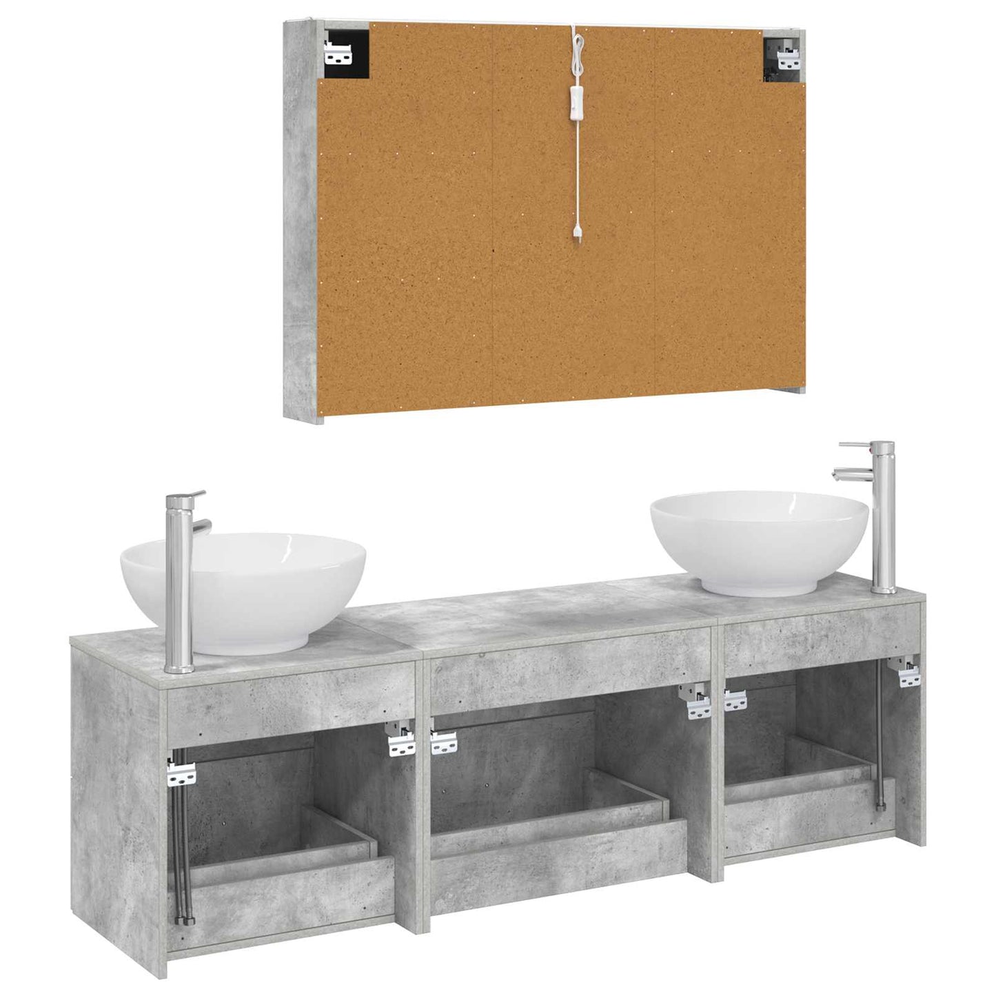 Bathroom Furniture Set 4 pcs Concrete Grey