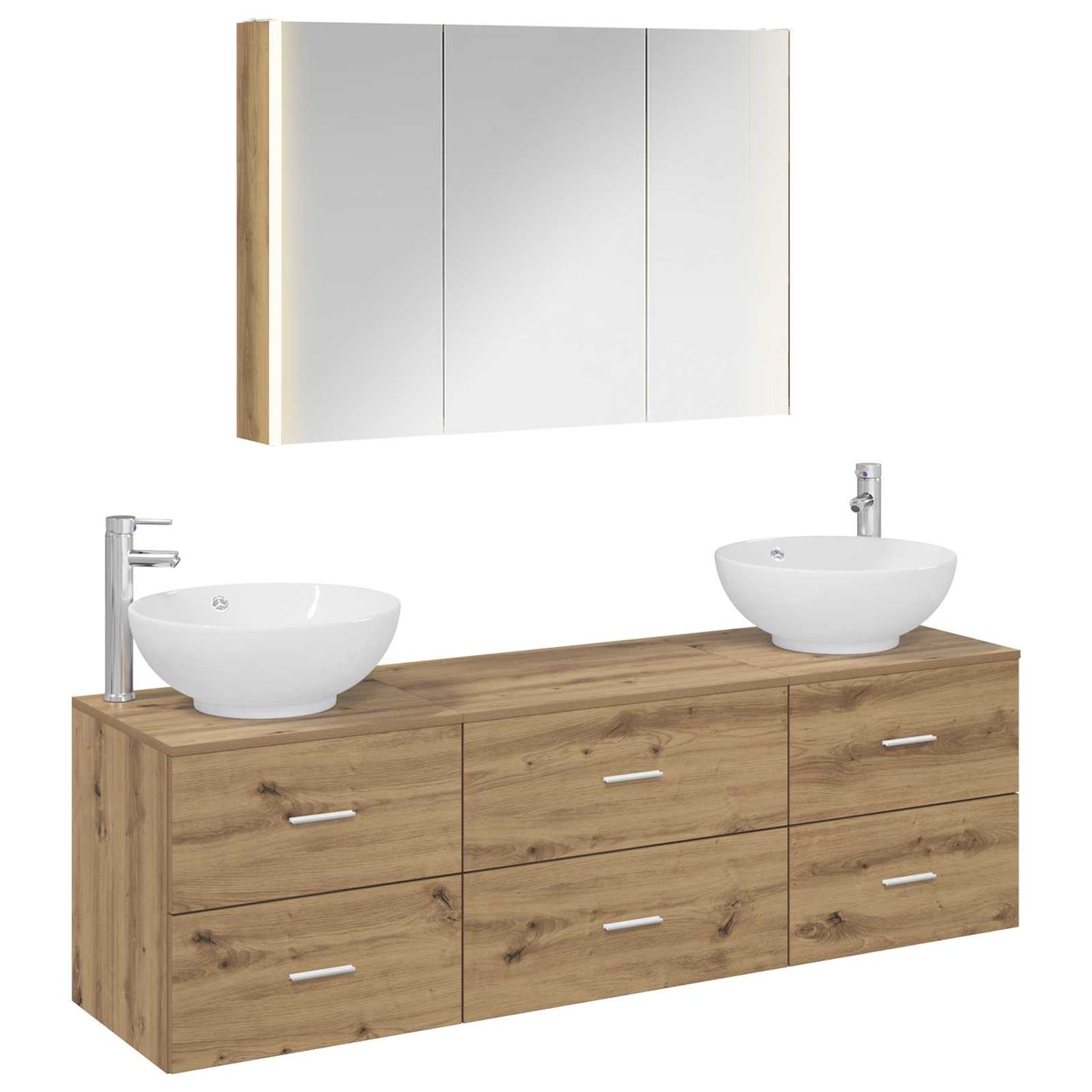 Bathroom Furniture Set 4 pcs Artisan Oak