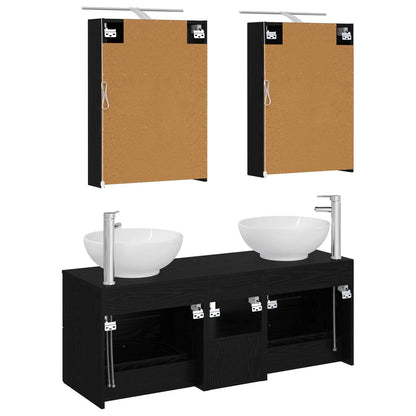 Bathroom Furniture Set 5 pcs Black Oak