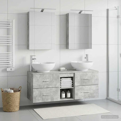 Bathroom Furniture Set 5 pcs Concrete Grey