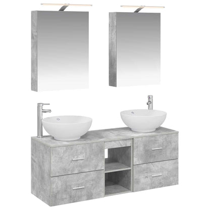 Bathroom Furniture Set 5 pcs Concrete Grey