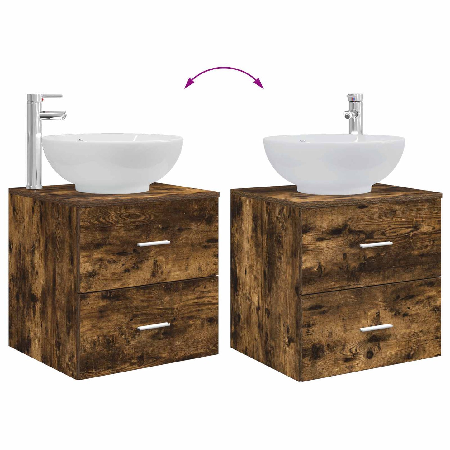 Bathroom Furniture Set 5 pcs Smoked Oak