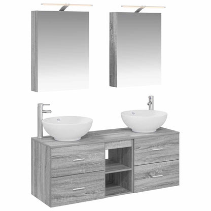 Bathroom Furniture Set 5 pcs Grey Sonoma