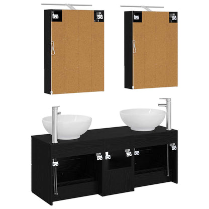Bathroom Furniture Set 5 pcs Black Oak