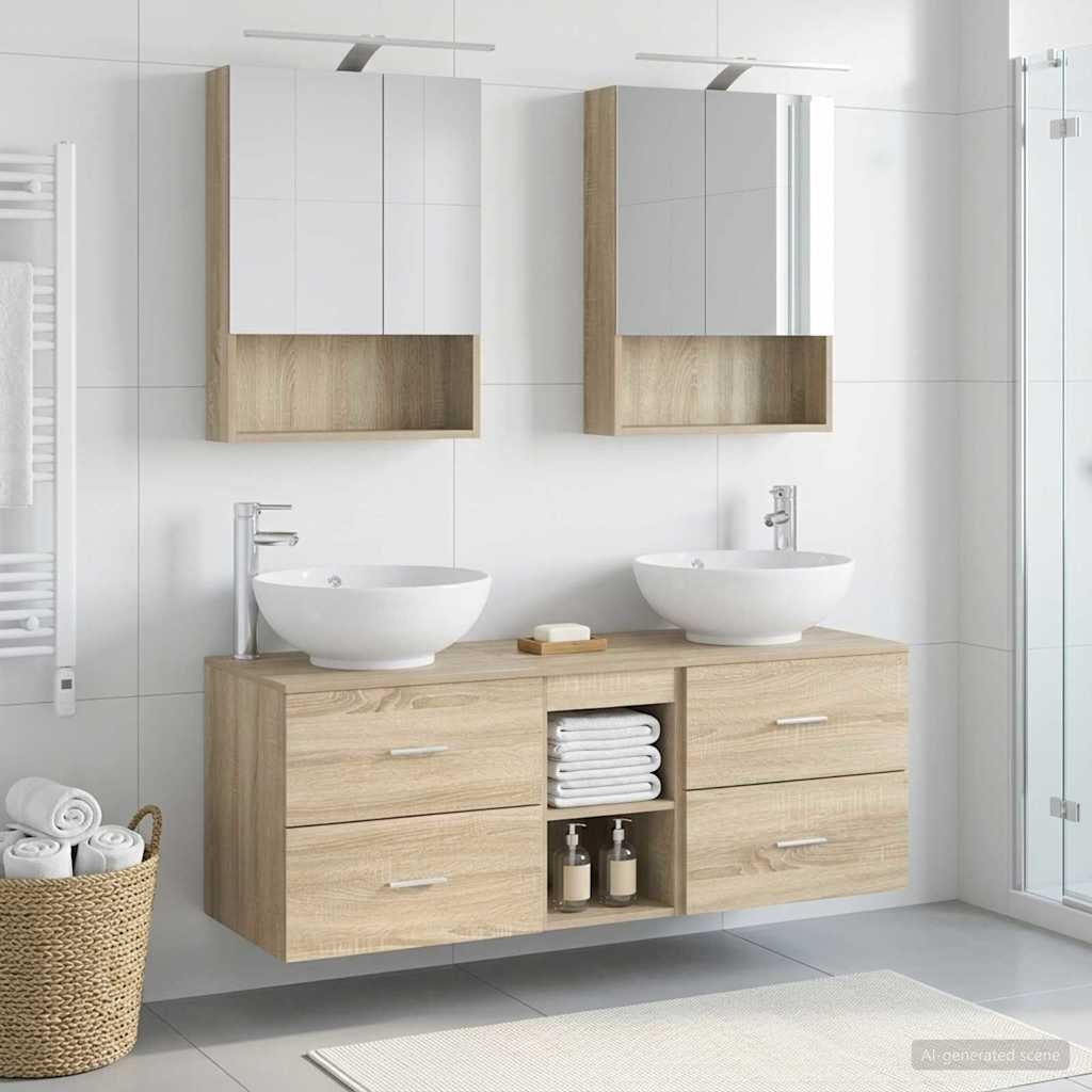 Bathroom Furniture Set 5 pcs Sonoma Oak
