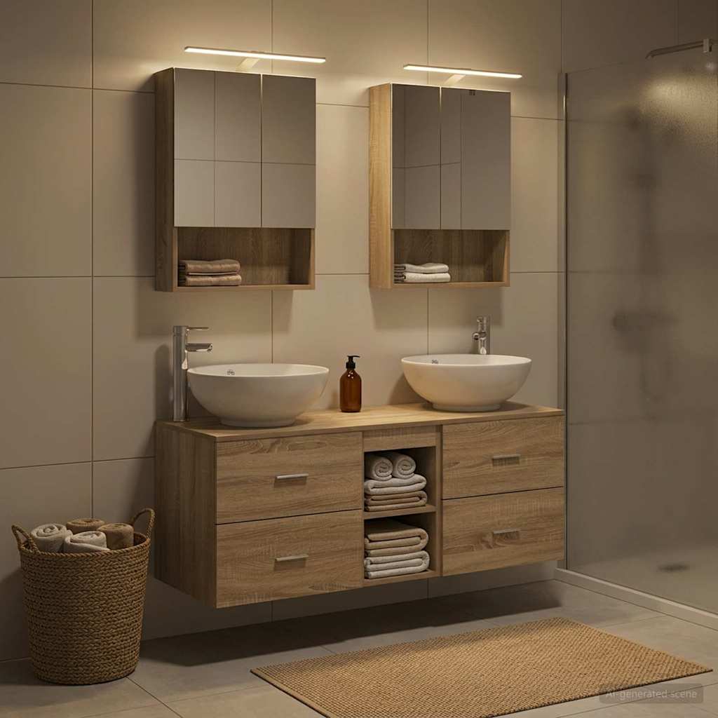 Bathroom Furniture Set 5 pcs Sonoma Oak