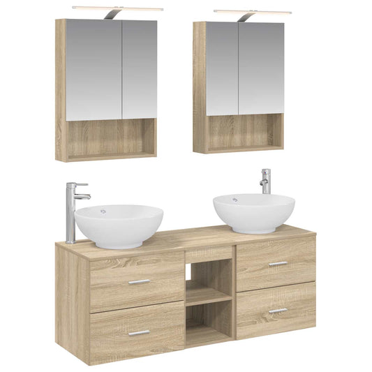 Bathroom Furniture Set 5 pcs Sonoma Oak