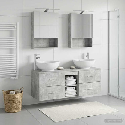 Bathroom Furniture Set 5 pcs Concrete Grey