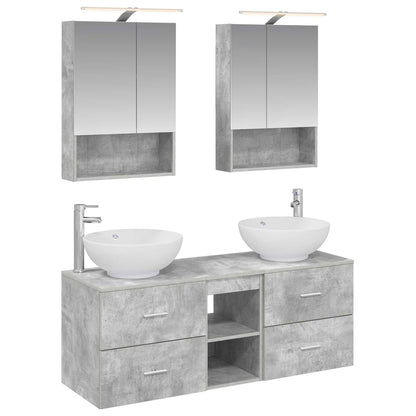 Bathroom Furniture Set 5 pcs Concrete Grey