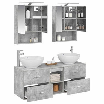 Bathroom Furniture Set 5 pcs Concrete Grey