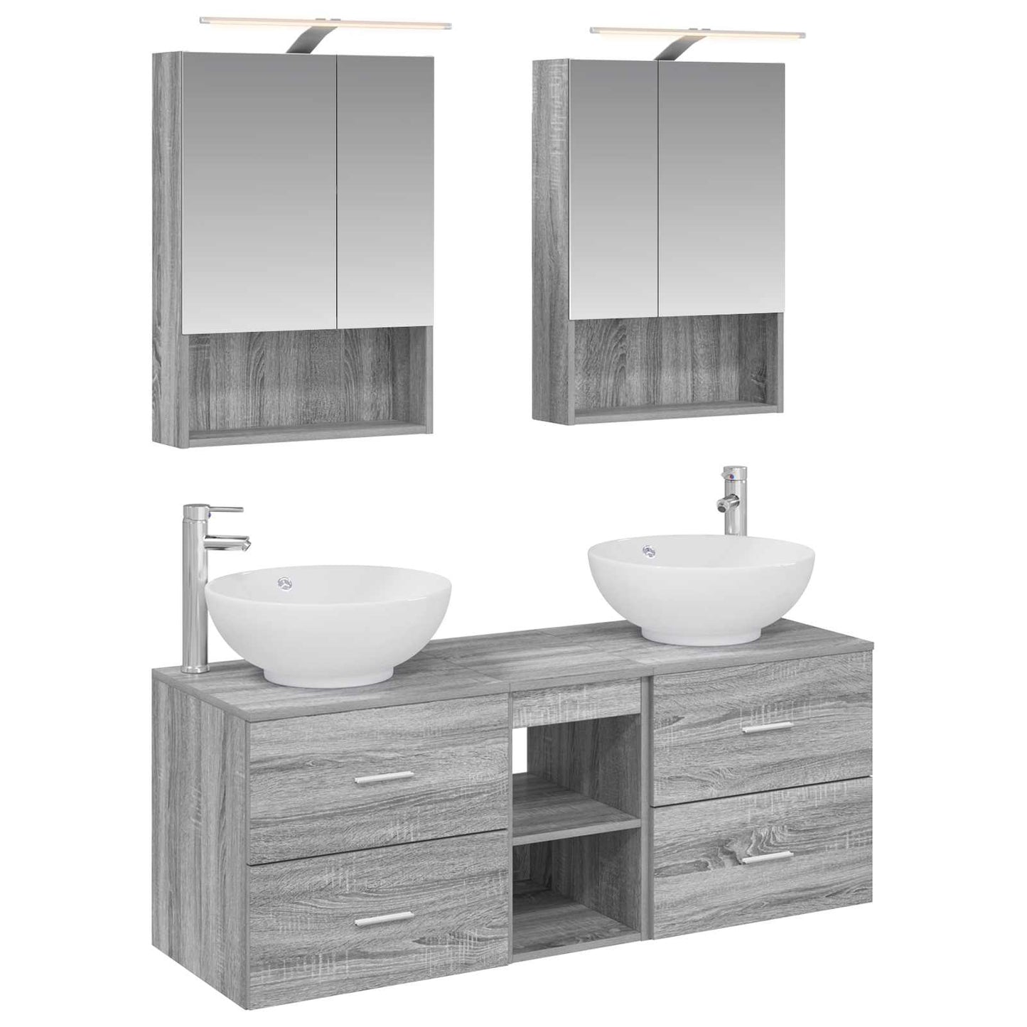Bathroom Furniture Set 5 pcs Grey Sonoma