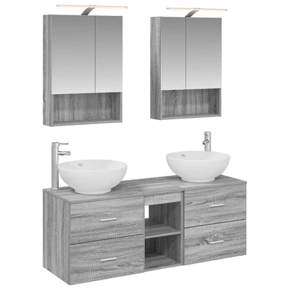 Bathroom Furniture Set 5 pcs Grey Sonoma