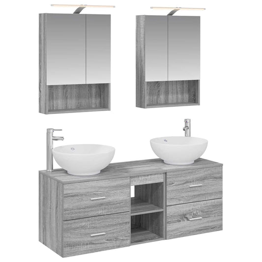 Bathroom Furniture Set 5 pcs Grey Sonoma