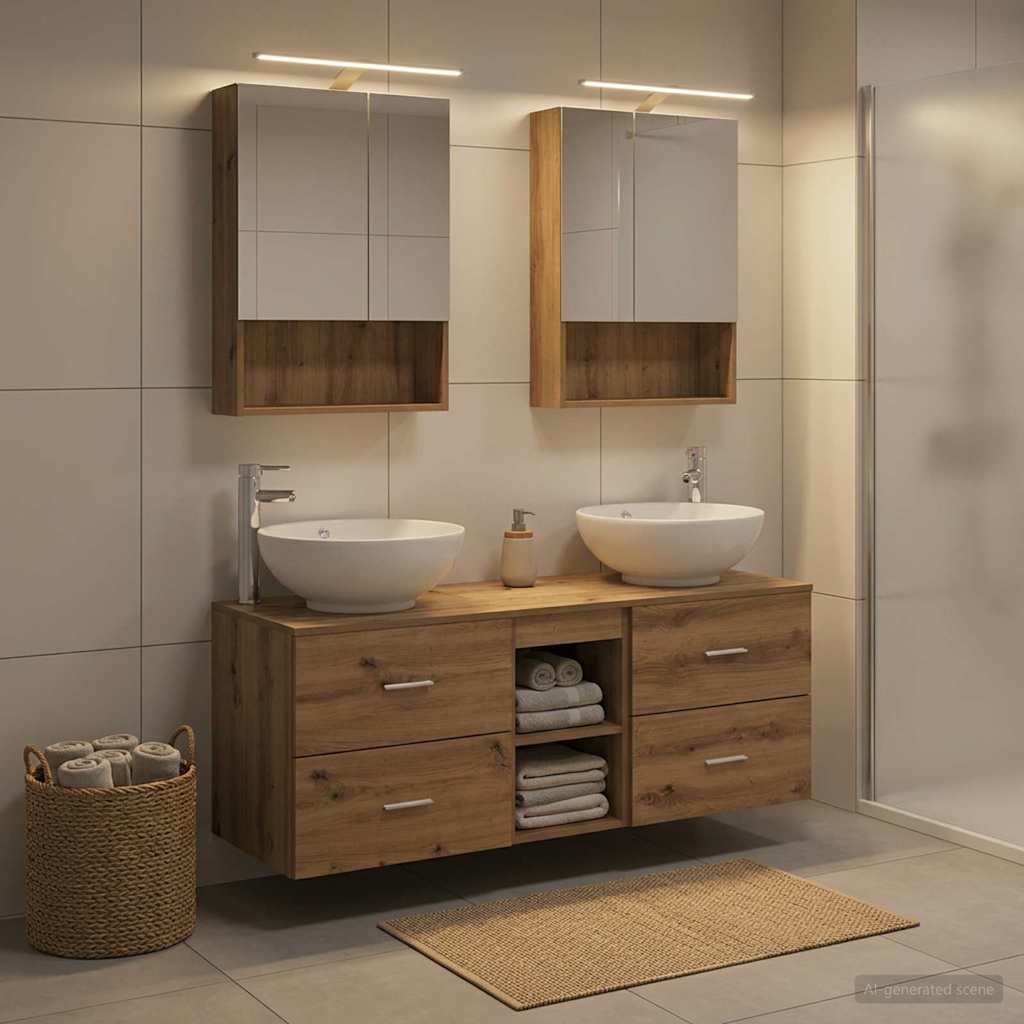Bathroom Furniture Set 5 pcs Artisan Oak
