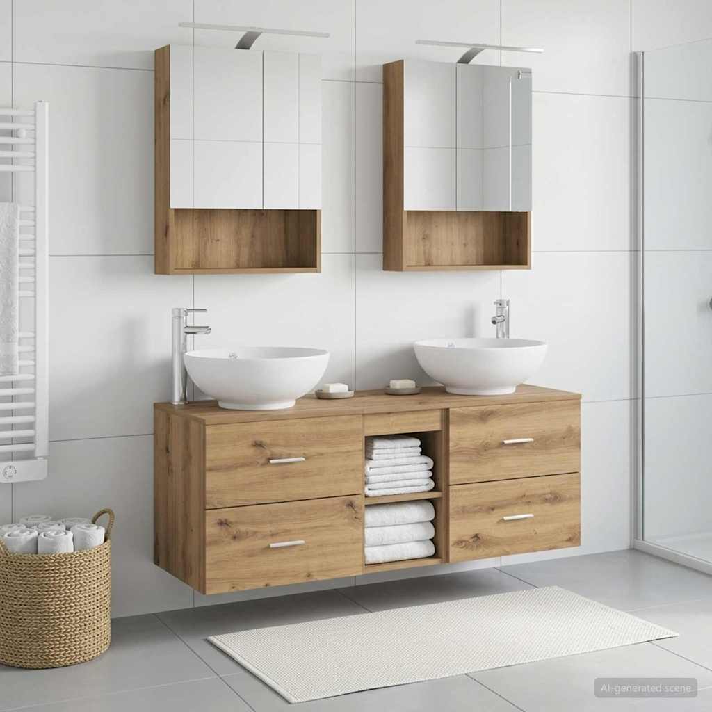Bathroom Furniture Set 5 pcs Artisan Oak