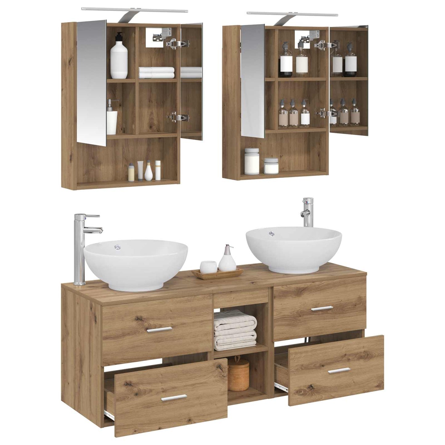 Bathroom Furniture Set 5 pcs Artisan Oak