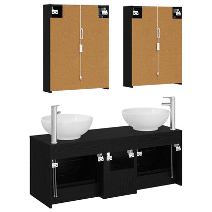 Bathroom Furniture Set 5 pcs Black Oak