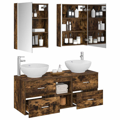 Bathroom Furniture Set 5 pcs Smoked Oak