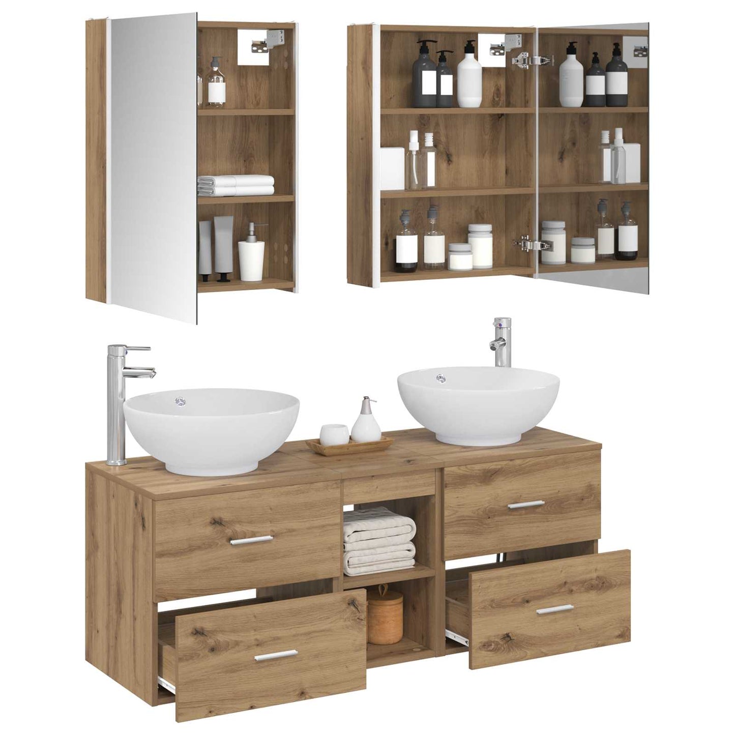 Bathroom Furniture Set 5 pcs Artisan Oak