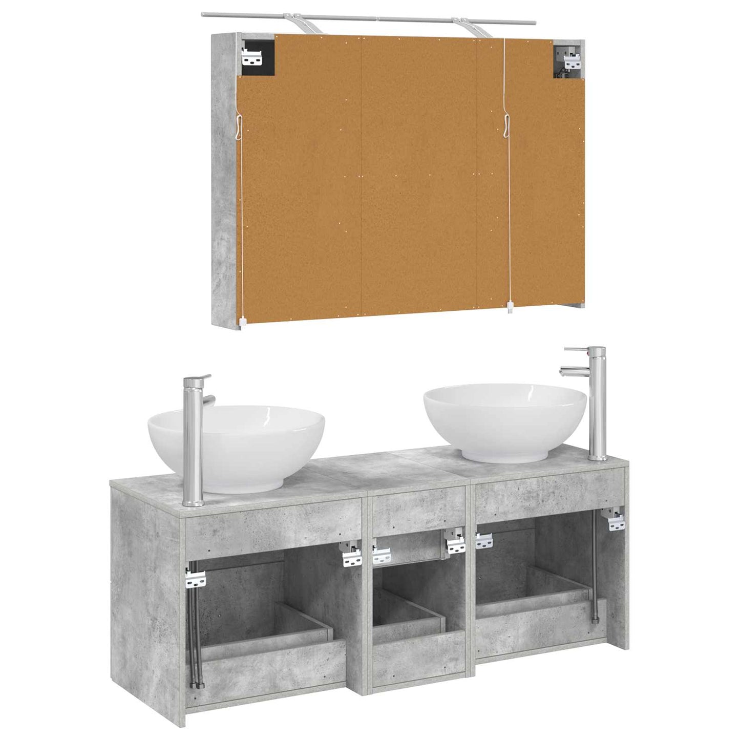 Bathroom Furniture Set 4 pcs Concrete Grey