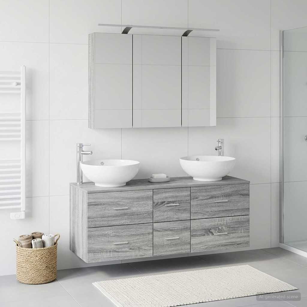 Bathroom Furniture Set 4 pcs Grey Sonoma