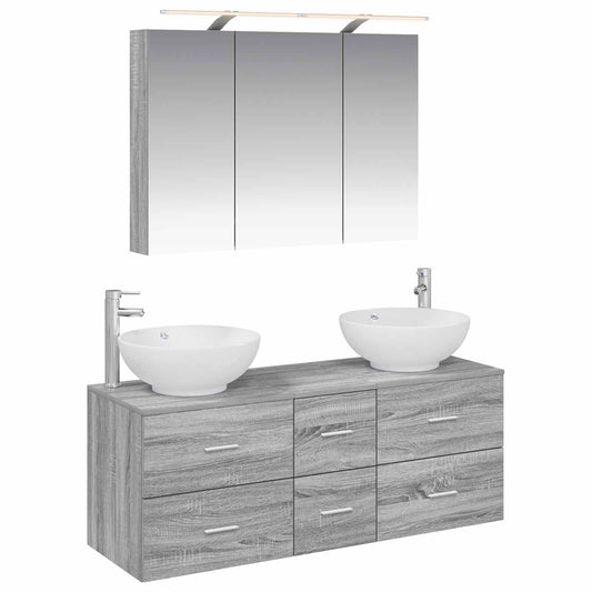 Bathroom Furniture Set 4 pcs Grey Sonoma