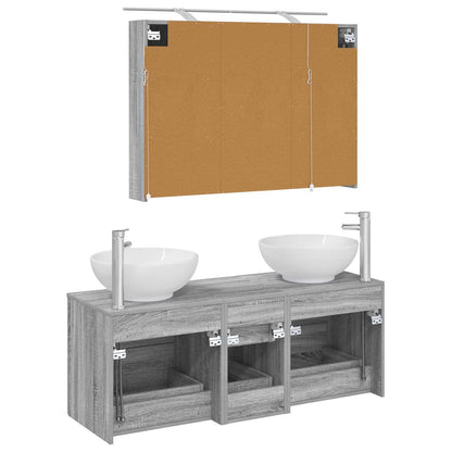 Bathroom Furniture Set 4 pcs Grey Sonoma