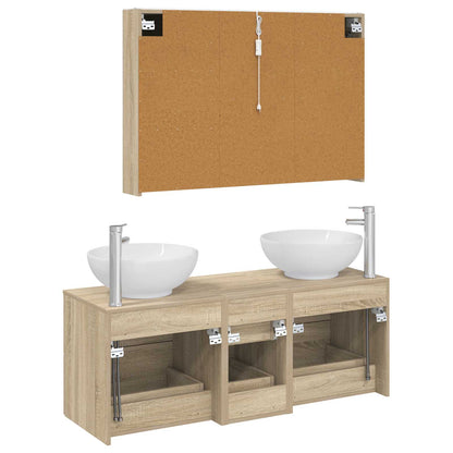 Bathroom Furniture Set 4 pcs Sonoma Oak