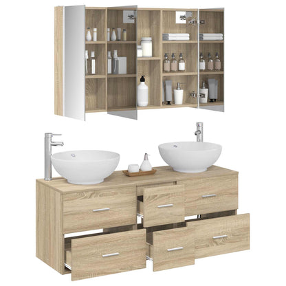 Bathroom Furniture Set 4 pcs Sonoma Oak