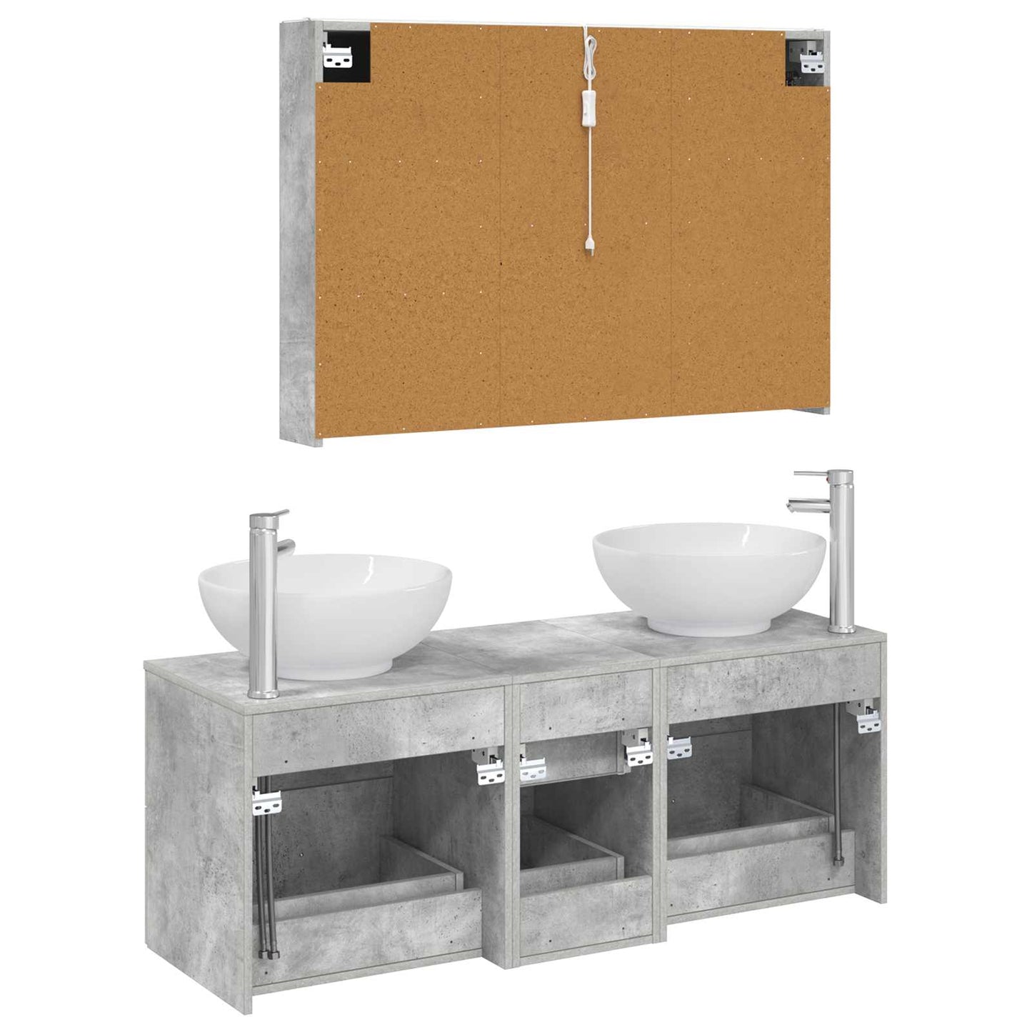 Bathroom Furniture Set 4 pcs Concrete Grey