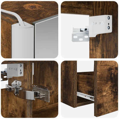 Bathroom Furniture Set 4 pcs Smoked Oak