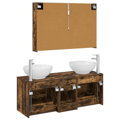 Bathroom Furniture Set 4 pcs Smoked Oak