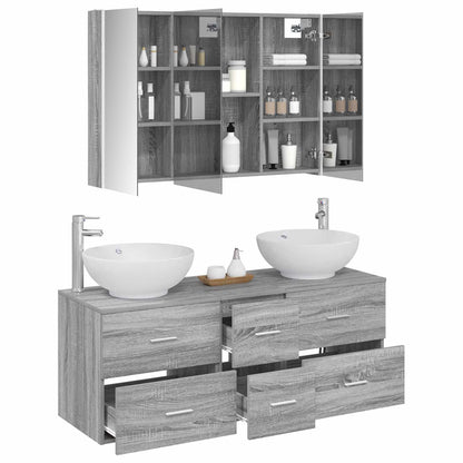 Bathroom Furniture Set 4 pcs Grey Sonoma