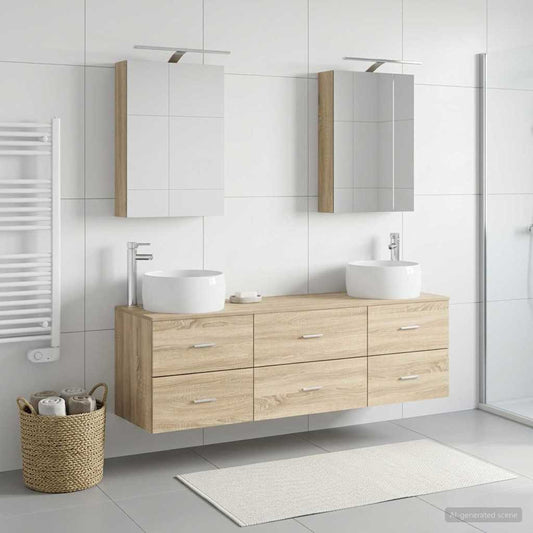 Bathroom Furniture Set 5 pcs Sonoma Oak